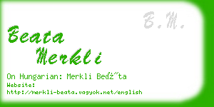 beata merkli business card